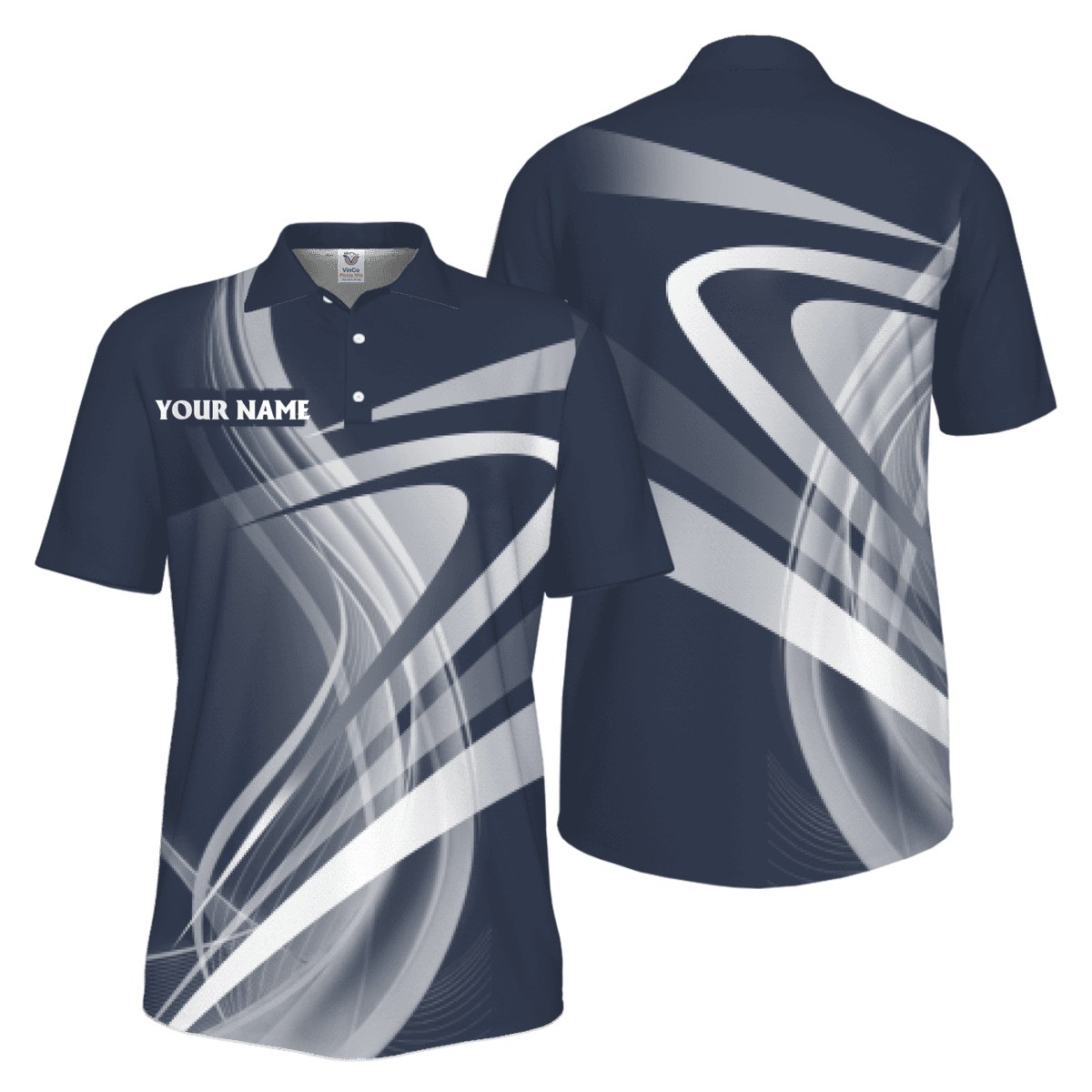  Picklewin Simple Custom Name Multiple Logos Pickleball Polo Shirt For Men  3